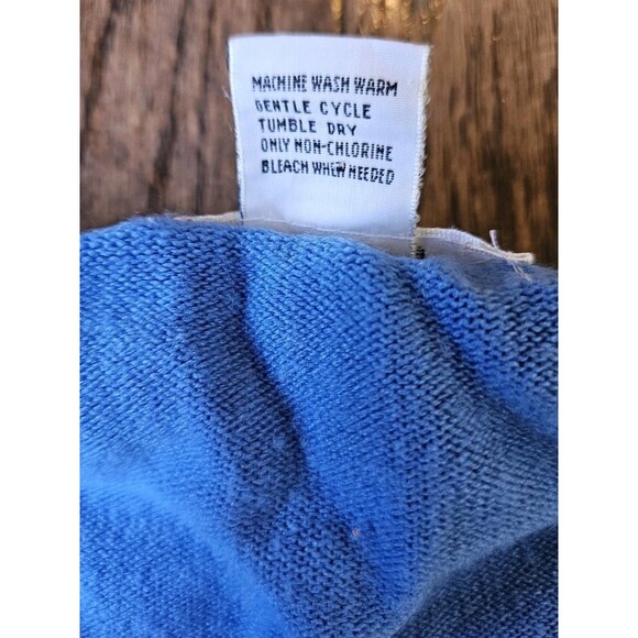 Vtg La Mode Lite Beer Logo V-Neck Sweater Blue Sz S Cashmerlon Miller Lite - Picture 5 of 9